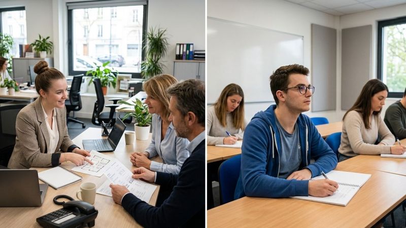 École immobilier : à quoi ressemble une semaine type entre cours et entreprise ?